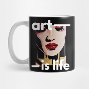 Popart golden woman style Mug